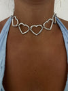 Girocollo cuori argento