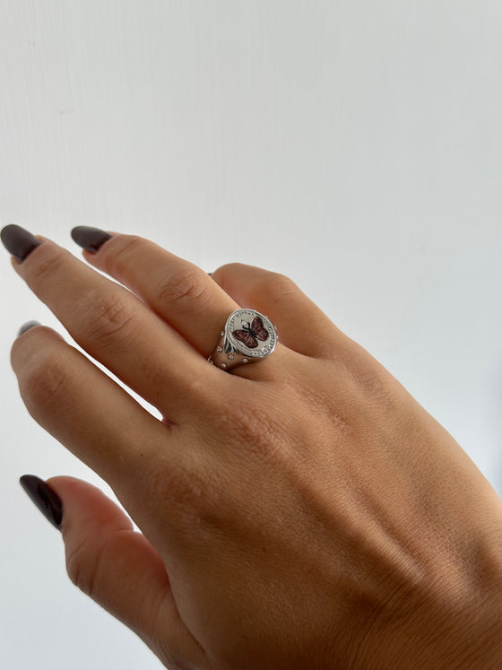 Anello farfallina argento