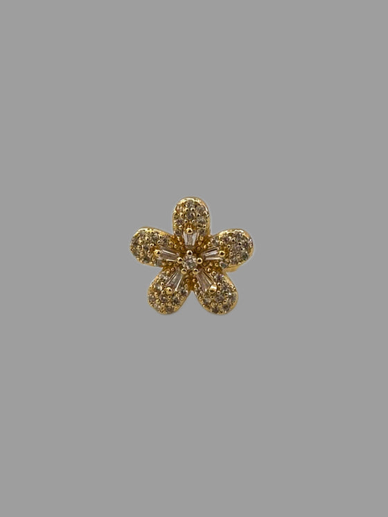 Earcuff fiore zircone oro