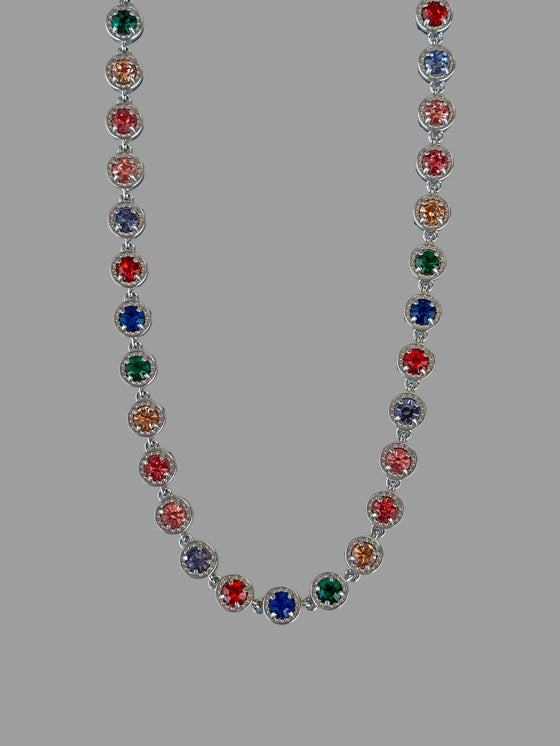 Collana Morgana multicolor argento