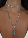 Croce zirconata Multicolor argento