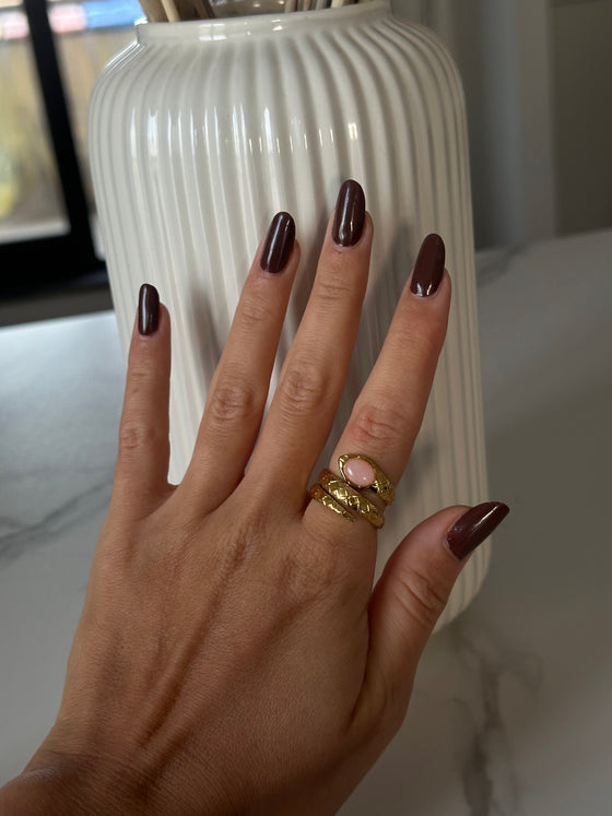 Anello serpente rosa