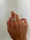 Anello fiori argento