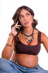 Collana cuore sacro in denim