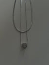 Collana doppia con cuore zircone argento