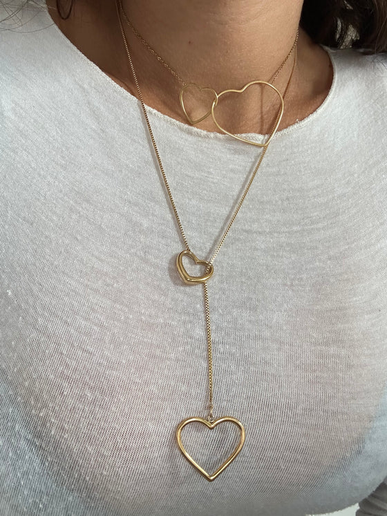 Necklace cuoricini lunga oro