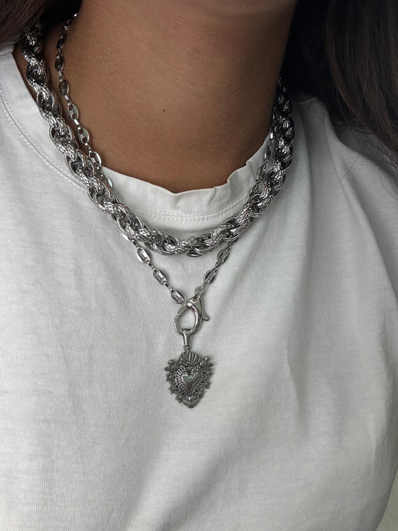 Collana intreccio big argento
