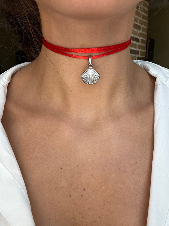 Choker conchiglia argento