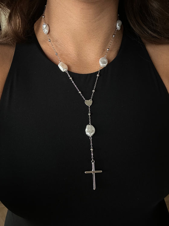 Rosario di perle argento