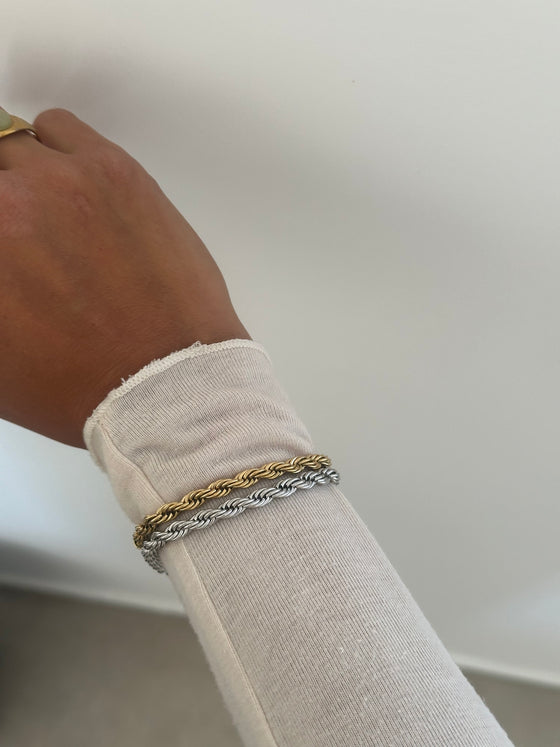 Bracciale treccina argento