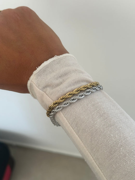 Bracciale treccina argento