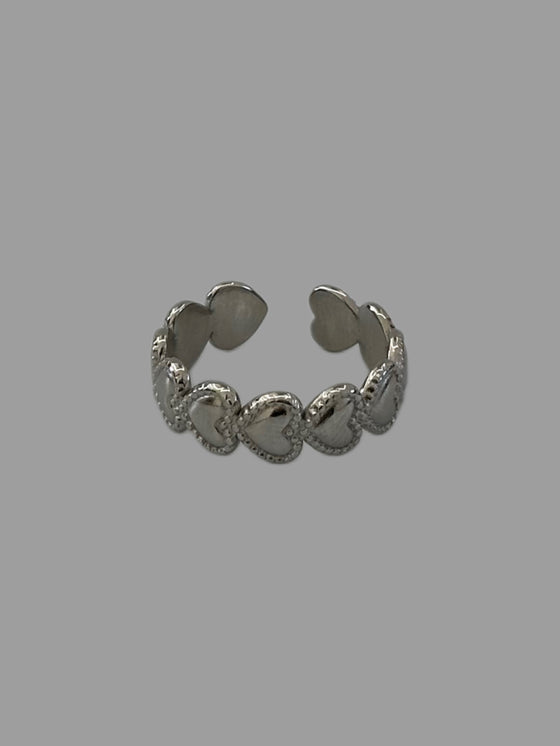 Anello cuoricini argento