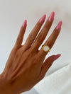 Anello pietra bianca oro