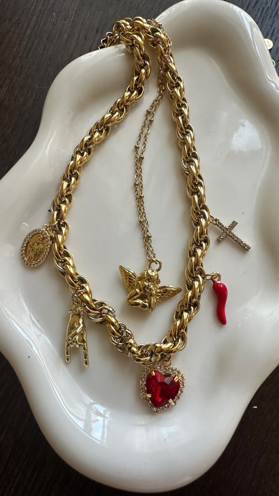 Necklace angelo custode oro/argento