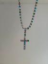 Croce zirconata Multicolor argento