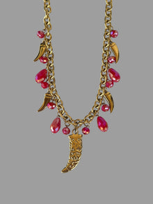  Collana corno big rossa