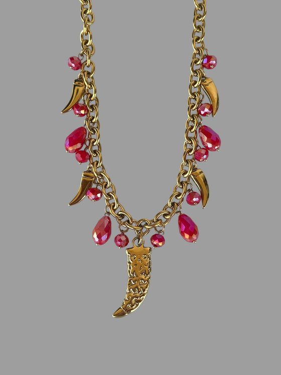 Collana corno big rossa