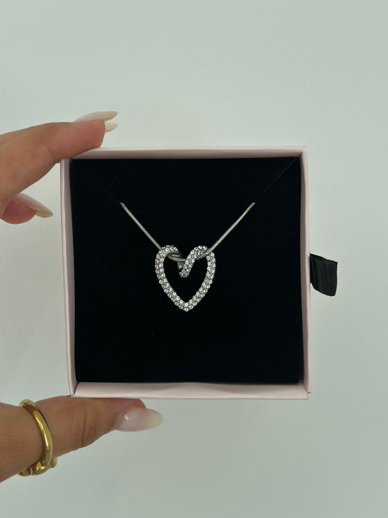 Necklace cuore zirconi argento