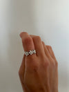 Anello fiori argento
