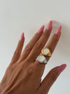Anello pietra bianca oro