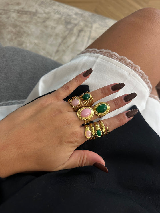 Anello serpente rosa