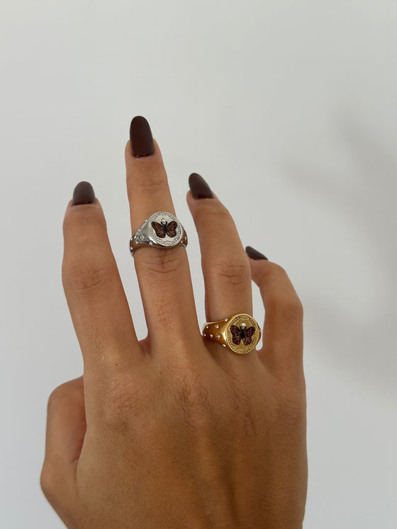 Anello farfallina argento