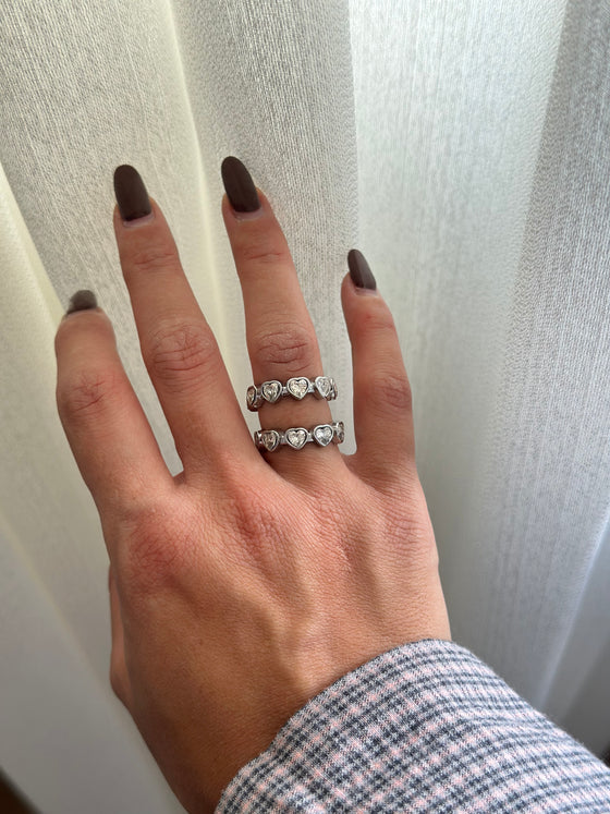 Fedina cuori argento