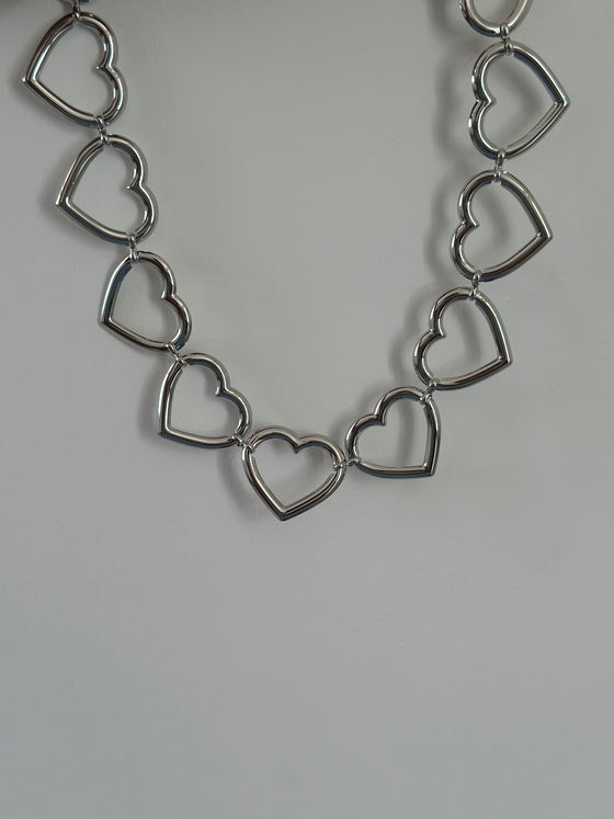 Girocollo cuori argento