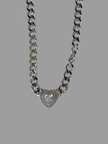  Choker cuore zircone argento