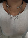 Collana multifilo cross argento