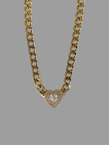  Choker cuore zircone oro