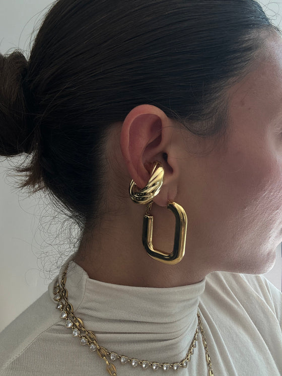 Earcuff rigato maxi oro