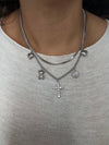 Collana multifilo cross argento