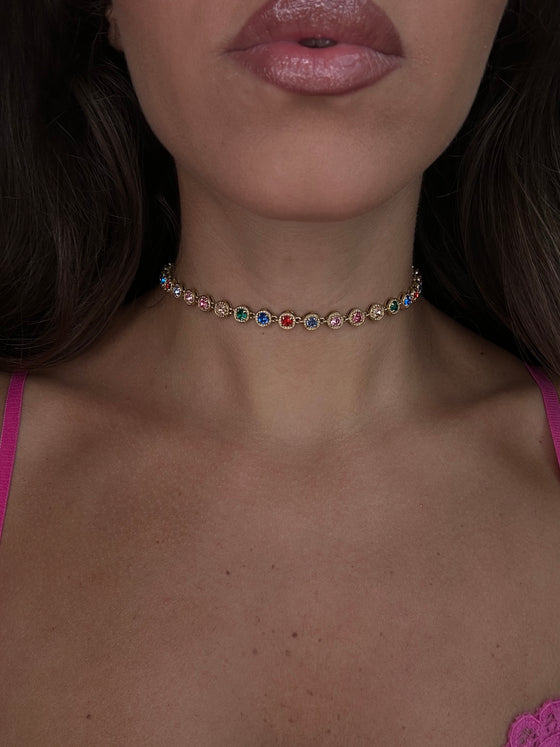 Girocollo Morgana multicolor oro