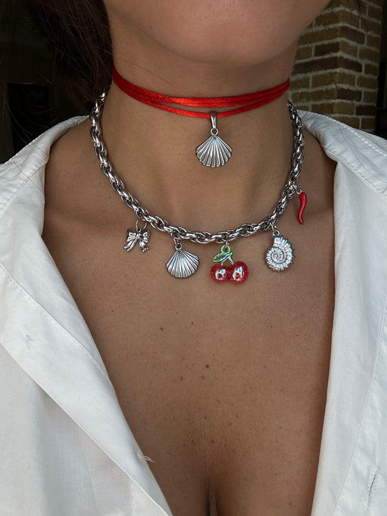 Choker conchiglia argento