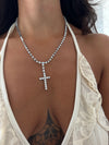 Croce zirconata argento