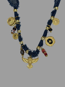  Collana gufetto in denim