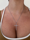 Necklace croce aria argento