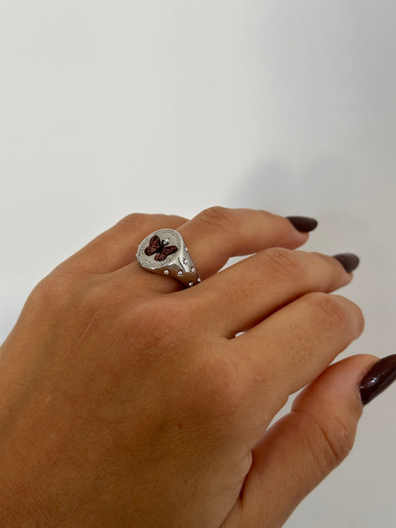 Anello farfallina argento