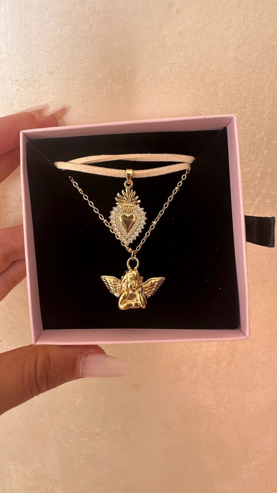 Necklace angelo custode oro/argento