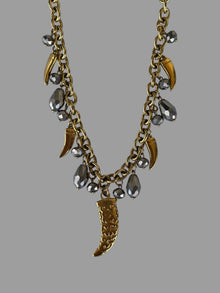  Collana corno big grigia