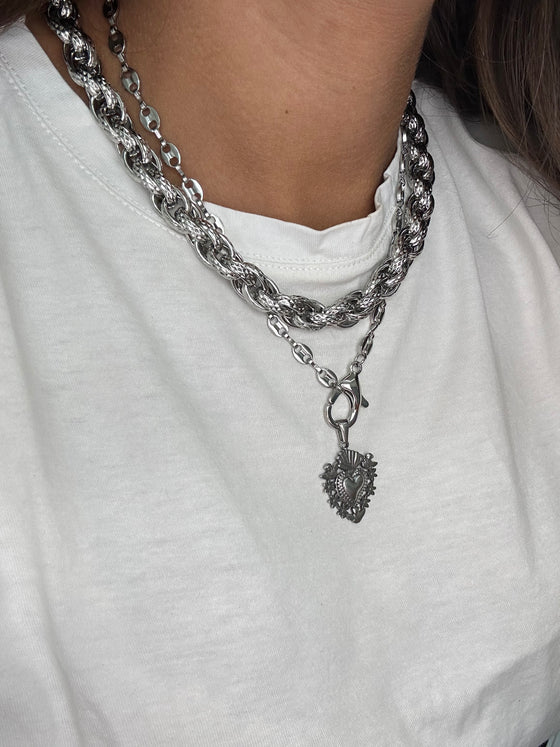 Collana intreccio big argento