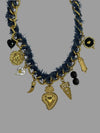 Collana cuore sacro in denim