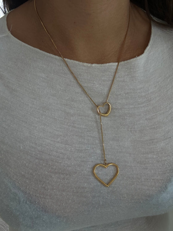 Necklace cuoricini lunga oro