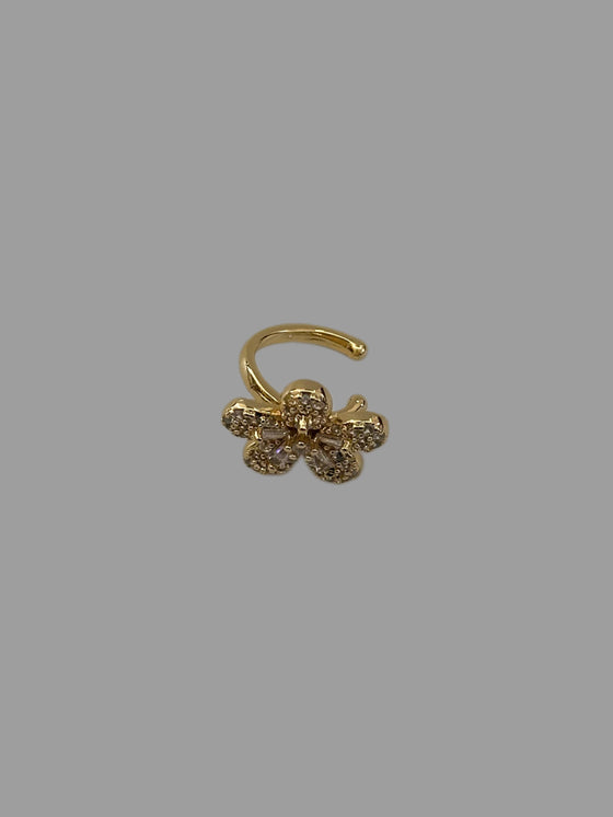 Earcuff fiore zircone oro