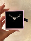 Choker cuore zircone argento
