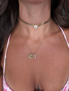 Choker cuore zircone argento