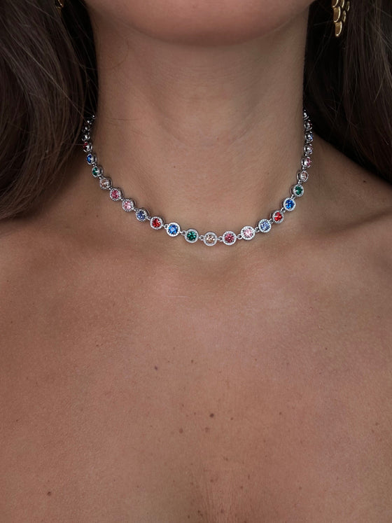 Girocollo Morgana multicolor argento