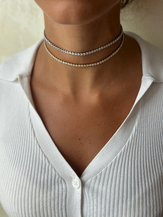 Choker in zirconi argento