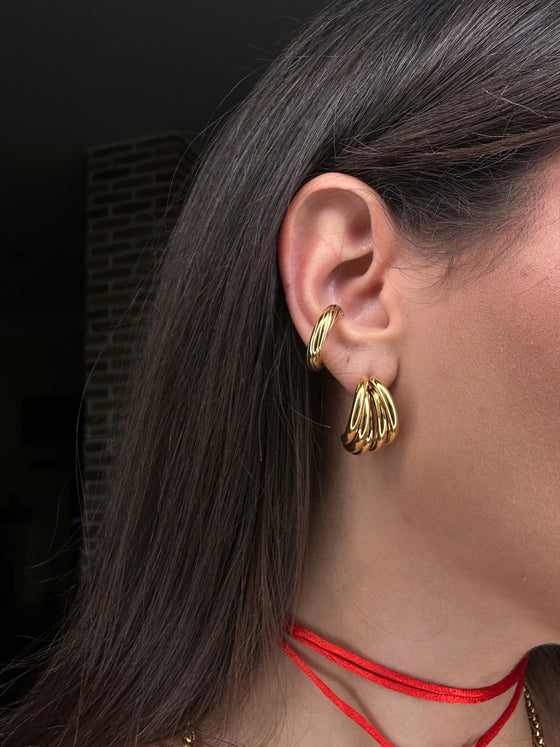Earcuff rigato mini oro